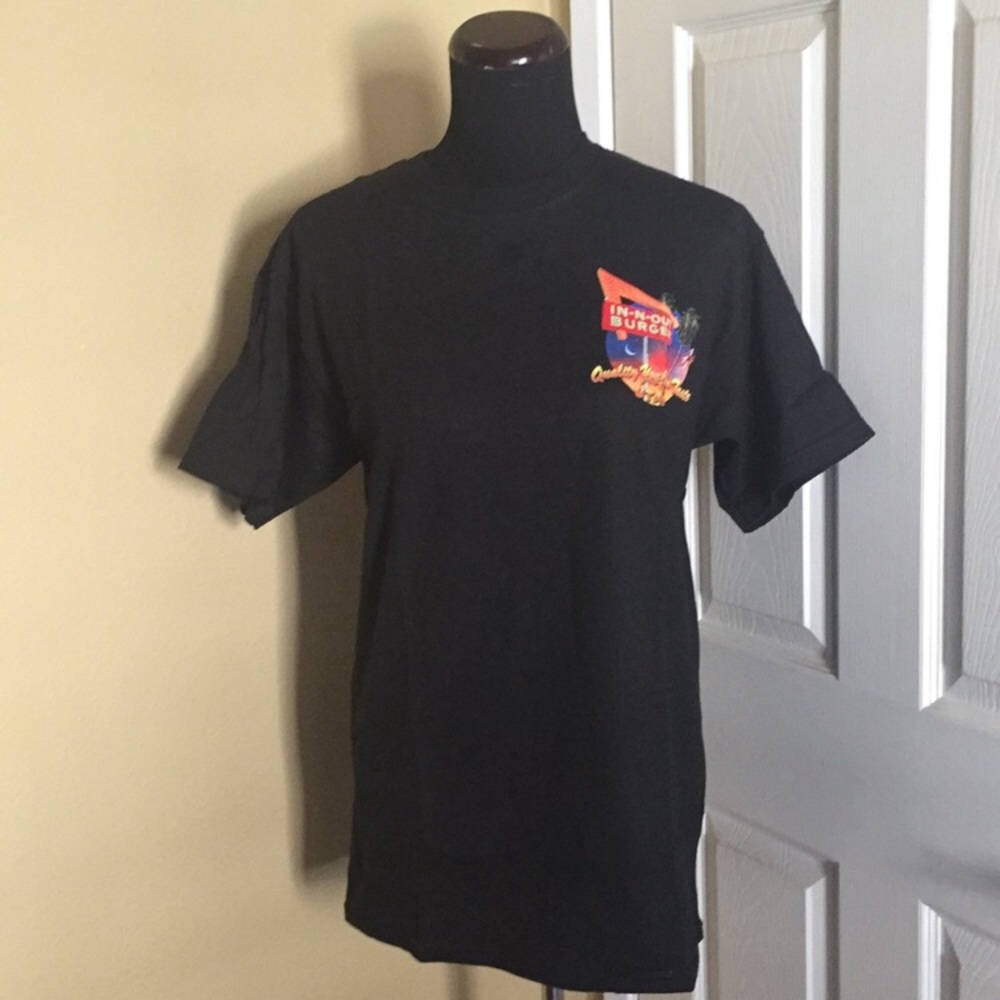 IN-N-OUT BURGER RESTAURANT BLACK T-SHIRT TOP